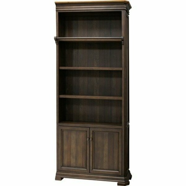 Martin Furniture Bookcase, Left, Door, Sonoma, 40inx14inx94in, Dark Roast MRTIMSA4094L
